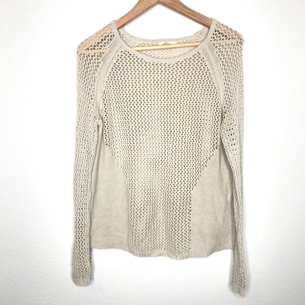 Silence + Noise Cream Open Weave Sweater Small - image 1